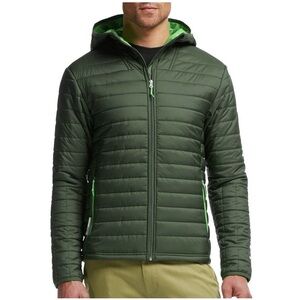 Icebreaker Stratus MerinoLOFT Men’s Hooded Jacket Forest Green/Lime Size Large
